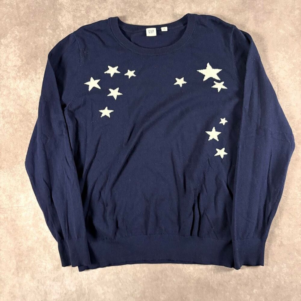 gap women’s stars navy blue pullover sweater